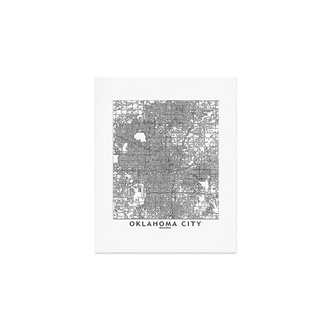multipliCITY Oklahoma City White Map Art Print
