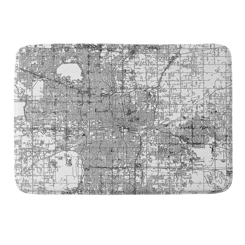 multipliCITY Oklahoma City White Map Memory Foam Bath Mat