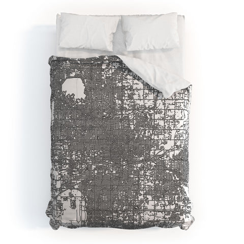 multipliCITY Oklahoma City White Map Comforter