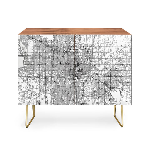 multipliCITY Oklahoma City White Map Credenza