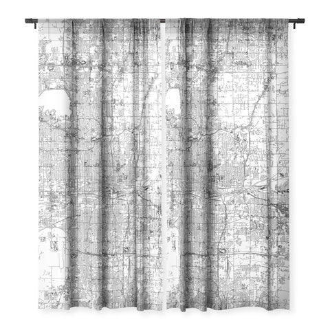 multipliCITY Oklahoma City White Map Sheer Non Repeat