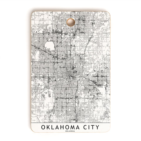 multipliCITY Oklahoma City White Map Cutting Board Rectangle