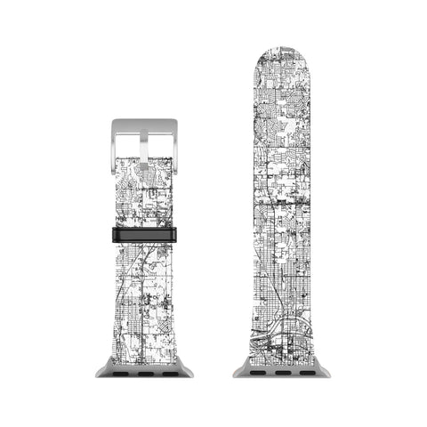 multipliCITY Oklahoma City White Map Apple Watch Band
