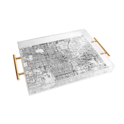 multipliCITY Oklahoma City White Map Acrylic Tray