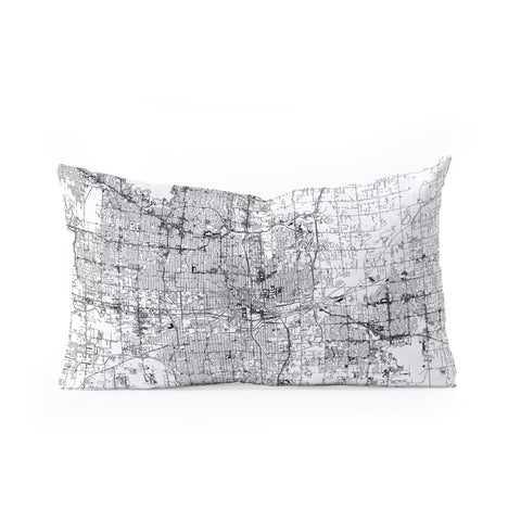multipliCITY Oklahoma City White Map Oblong Throw Pillow