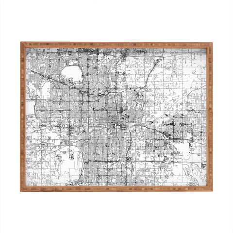 multipliCITY Oklahoma City White Map Rectangular Tray