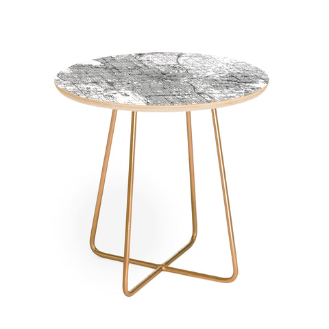 multipliCITY Oklahoma City White Map Round Side Table