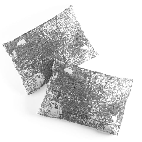 multipliCITY Oklahoma City White Map Pillow Shams