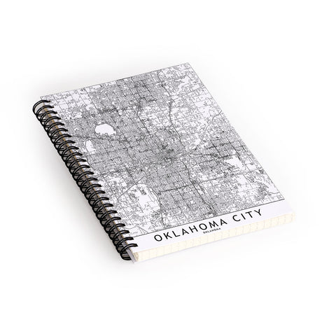 multipliCITY Oklahoma City White Map Spiral Notebook