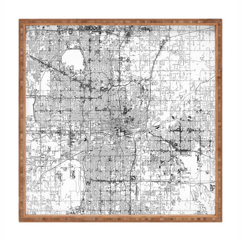 multipliCITY Oklahoma City White Map Square Tray