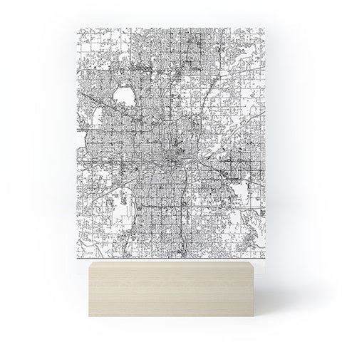 multipliCITY Oklahoma City White Map Mini Art Print