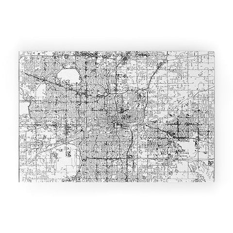 multipliCITY Oklahoma City White Map Welcome Mat