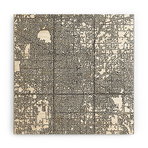 multipliCITY Oklahoma City White Map Wood Wall Mural