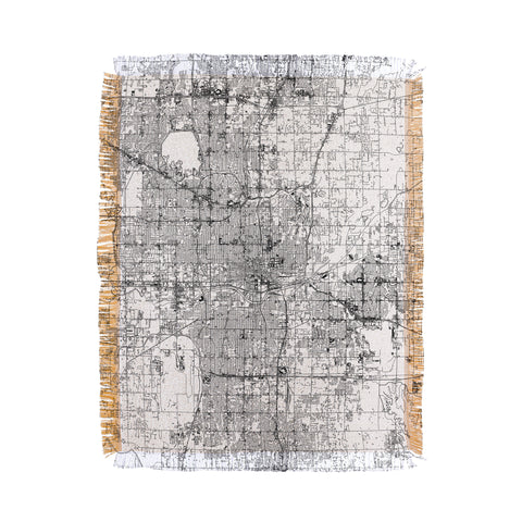 multipliCITY Oklahoma City White Map Throw Blanket
