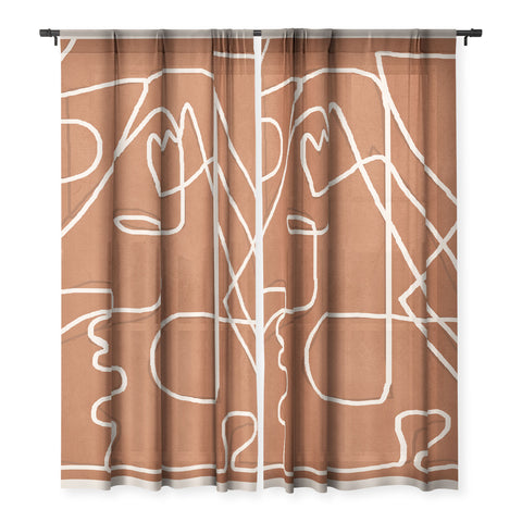 Nadja Abstract Face Sketch 4 Sheer Non Repeat