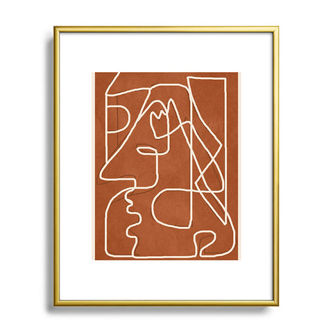 Nadja Abstract Face Sketch 4 Metal Framed Art Print
