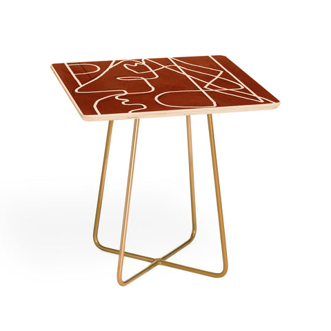 Nadja Abstract Face Sketch 4 Side Table