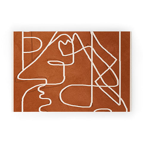 Nadja Abstract Face Sketch 4 Welcome Mat
