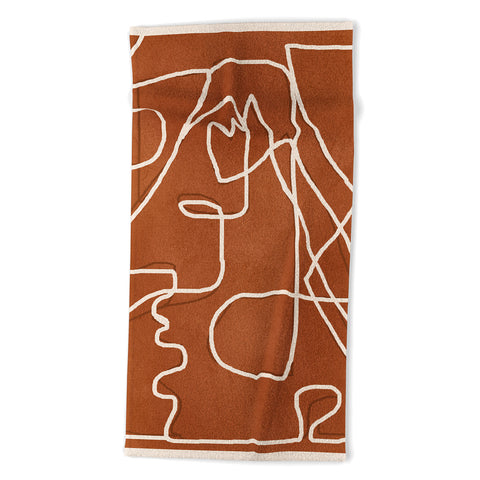 Nadja Abstract Face Sketch 4 Beach Towel