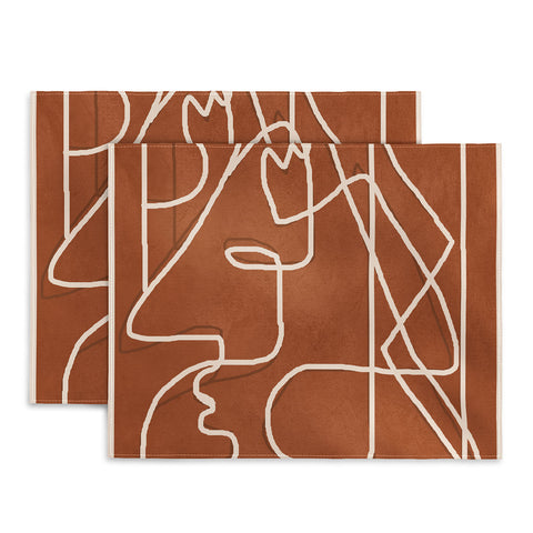 Nadja Abstract Face Sketch 4 Placemat