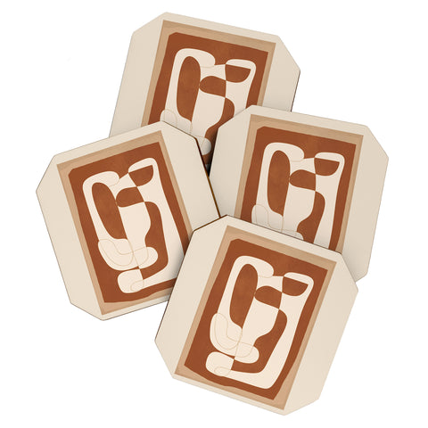 Nadja Abstract Geometry 2 Coaster Set