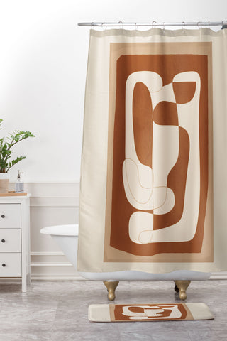 Nadja Abstract Geometry 2 Shower Curtain And Mat