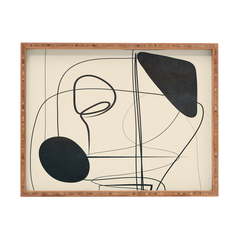 Nadja Abstract Line Art VIII Rectangular Tray