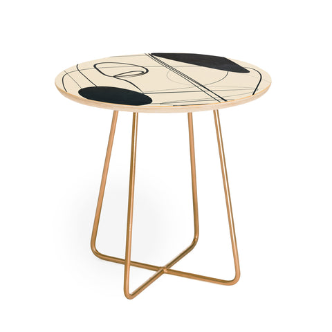Nadja Abstract Line Art VIII Round Side Table