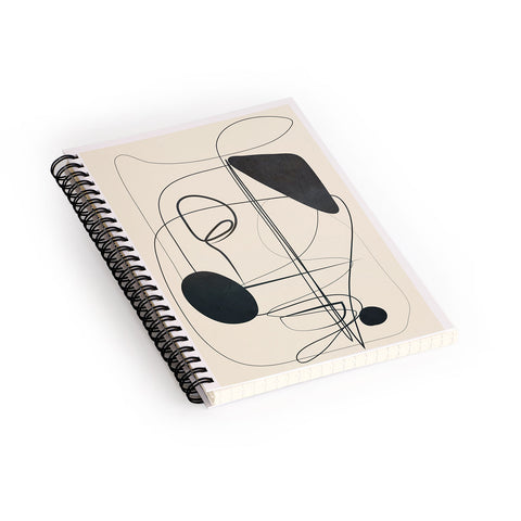 Nadja Abstract Line Art VIII Spiral Notebook