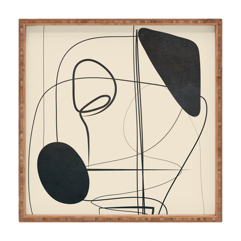 Nadja Abstract Line Art VIII Square Tray