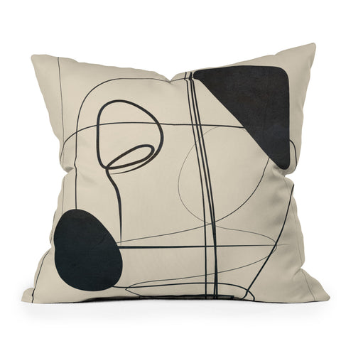 Nadja Abstract Line Art VIII Throw Pillow