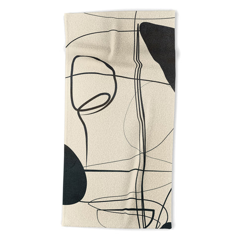 Nadja Abstract Line Art VIII Beach Towel