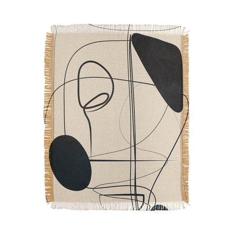 Nadja Abstract Line Art VIII Throw Blanket