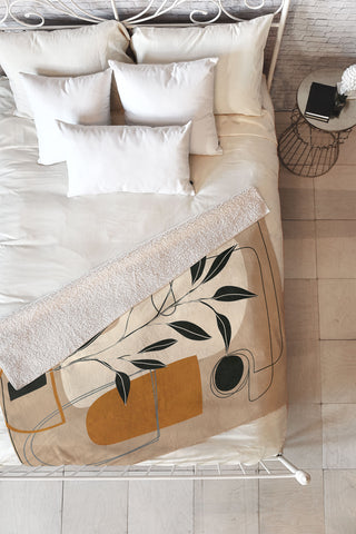 Nadja Abstract Shapes 06 Fleece Throw Blanket