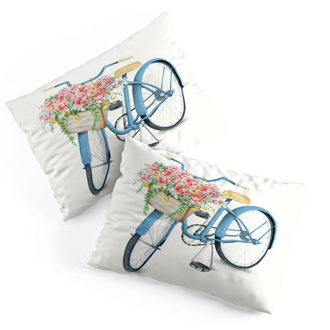 Nadja Blue Bicycle with Flowers Pillow Shams