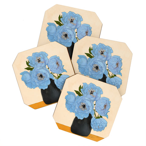 Nadja Bouquet Gift Blue Coaster Set