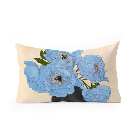 Nadja Bouquet Gift Blue Oblong Throw Pillow