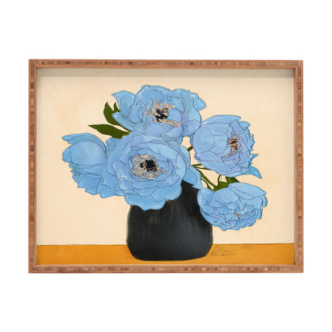 Nadja Bouquet Gift Blue Rectangular Tray