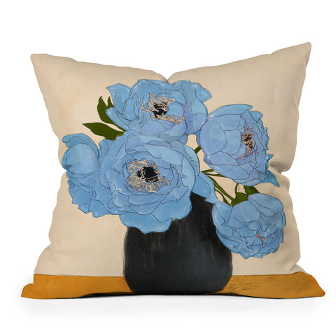 Nadja Bouquet Gift Blue Throw Pillow