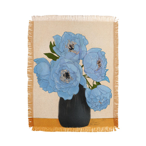 Nadja Bouquet Gift Blue Throw Blanket