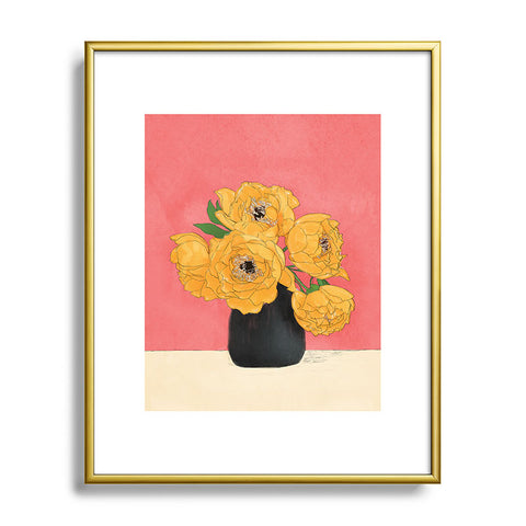 Nadja Bouquet Gift Sunny Metal Framed Art Print