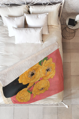Nadja Bouquet Gift Sunny Fleece Throw Blanket