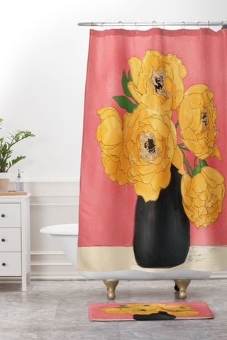 Nadja Bouquet Gift Sunny Shower Curtain And Mat