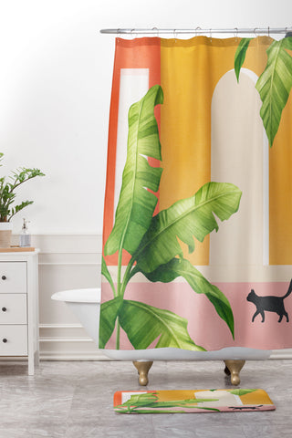 Nadja Cat Space III Shower Curtain And Mat