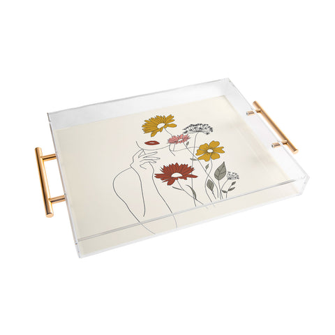 Nadja Colorful Thoughts Minimal Line Acrylic Tray
