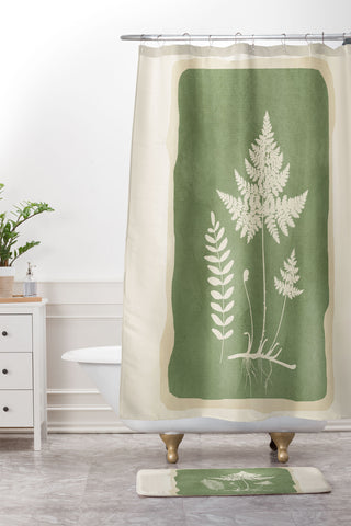 Nadja Leaf Design 16 Shower Curtain And Mat