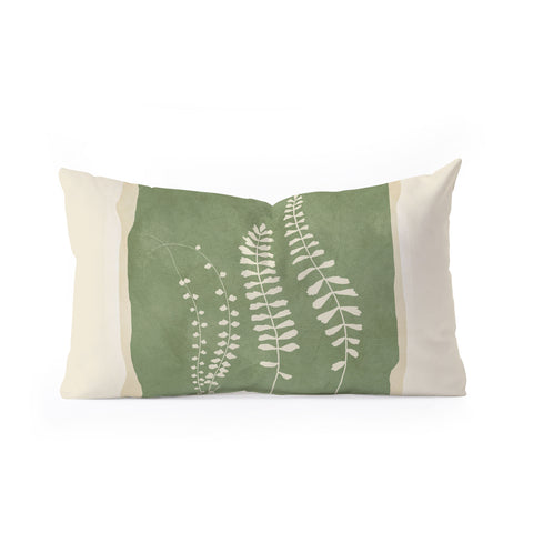 Nadja Leaf Design 17 Oblong Throw Pillow