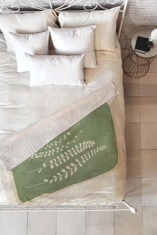 Nadja Leaf Design 17 Fleece Throw Blanket