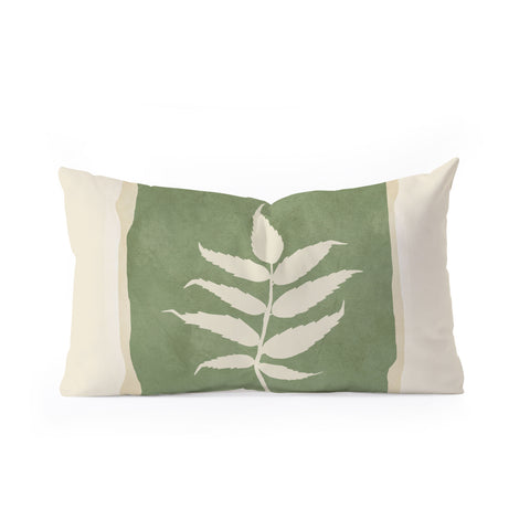 Nadja Leaf Design 19 Oblong Throw Pillow