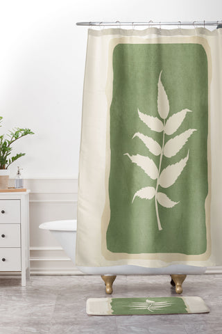 Nadja Leaf Design 19 Shower Curtain And Mat